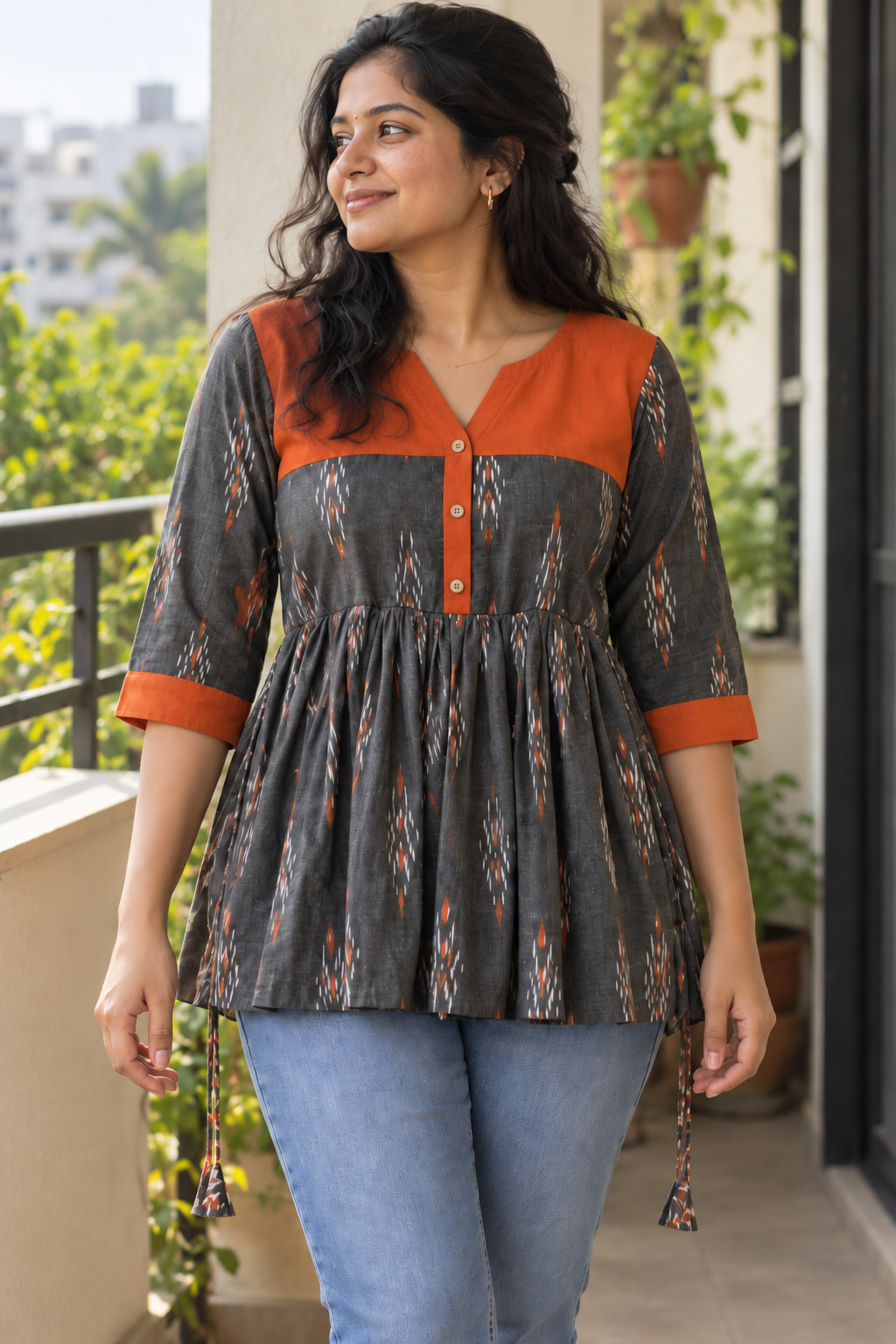 kalaabam Charcoal Ikat