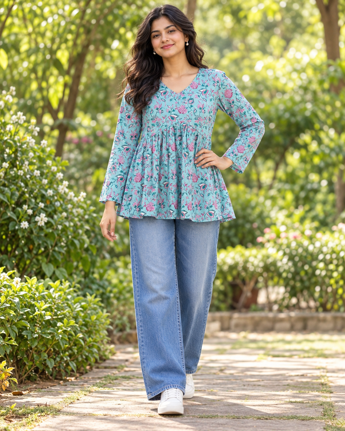 Kalaabam Sky Blue Short Top Main image