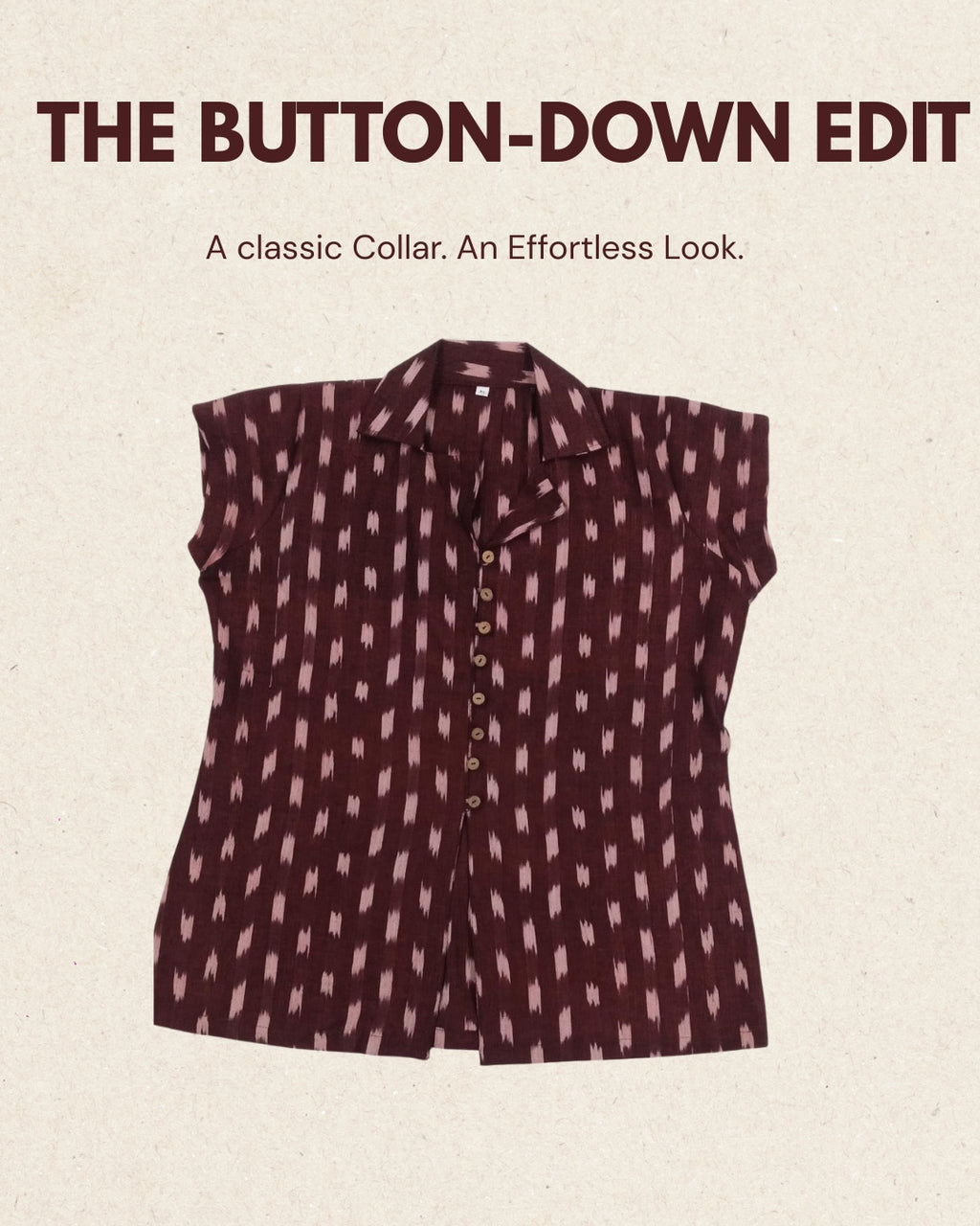 kalaabam Maroon Button-Down Short Top