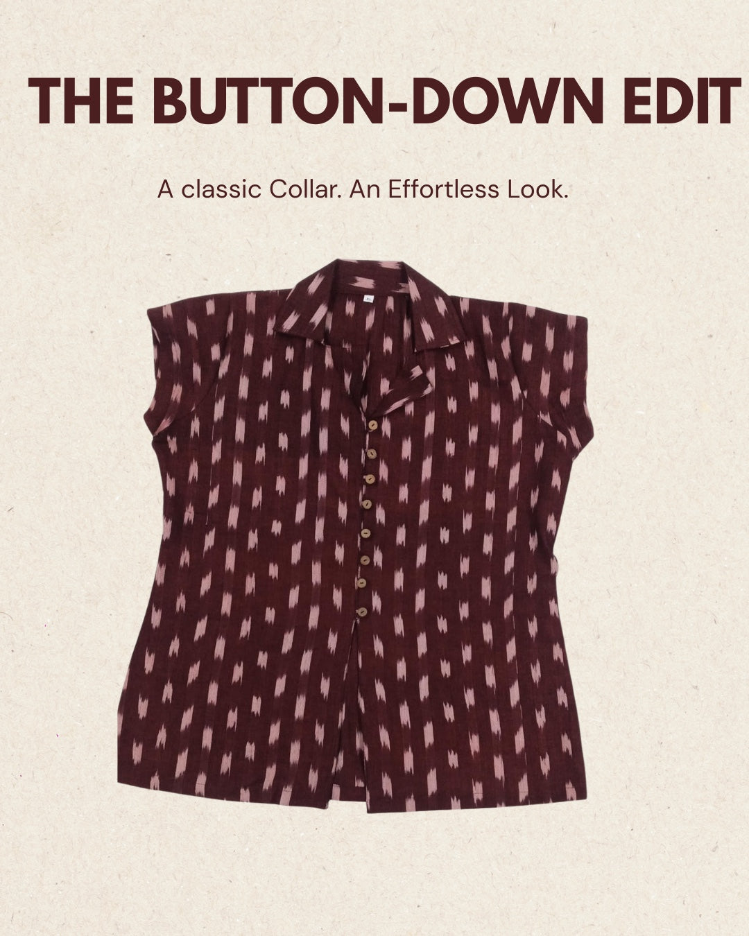 kalaabam Maroon Button-Down Short Top