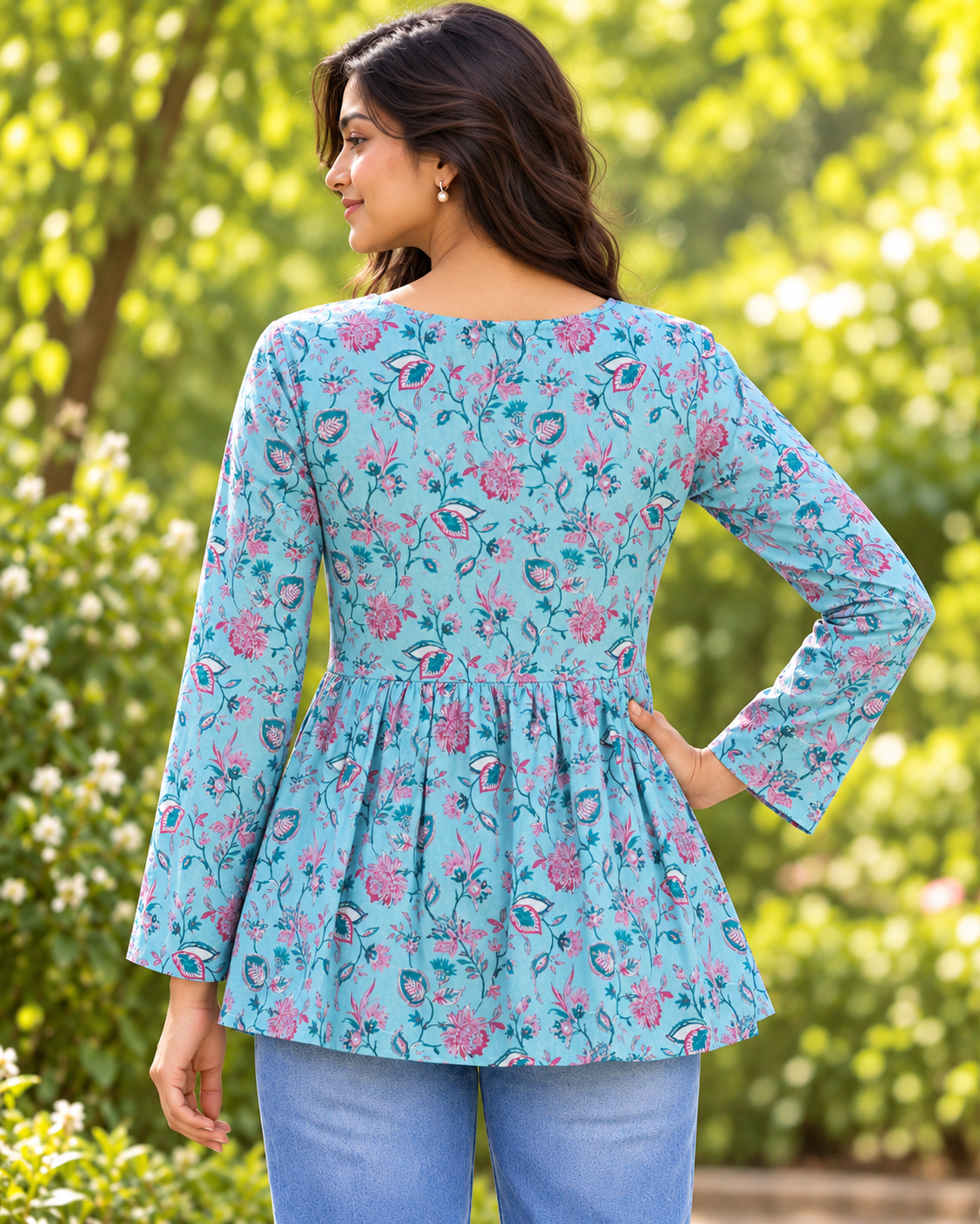 Kalaabam Sky Blue Short Top