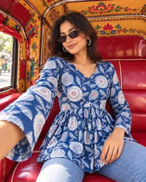 Kalaabam classic Indigo Short Top
