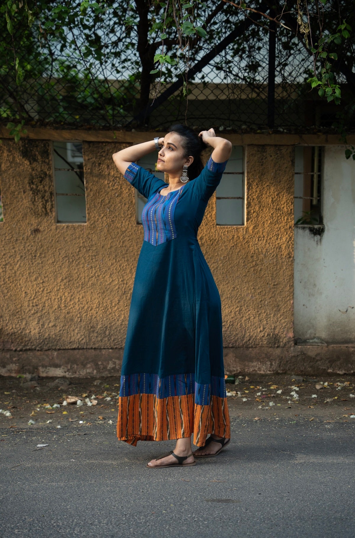 Indigo Handcrafted Cotton Dress Main image