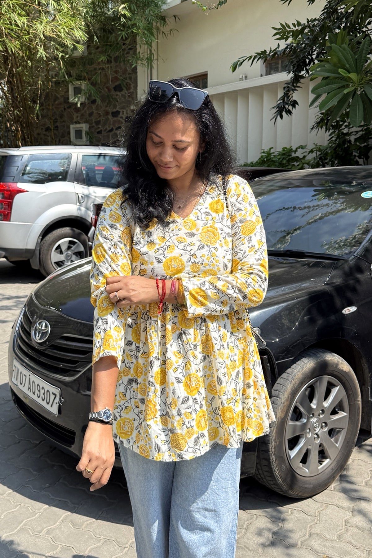 Kalaabam Marigold Bloom Peplum Top Main image