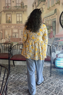 Kalaabam Marigold Bloom Peplum Top