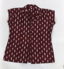 kalaabam Maroon Button-Down Short Top