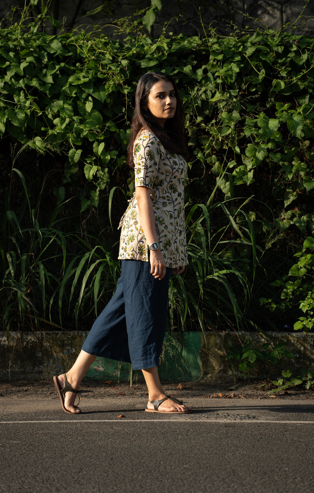 Kalaabam Floral Cotton Short Top