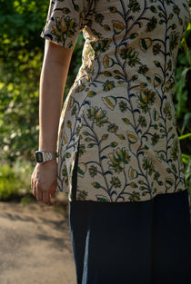 Kalaabam Floral Cotton Short Top